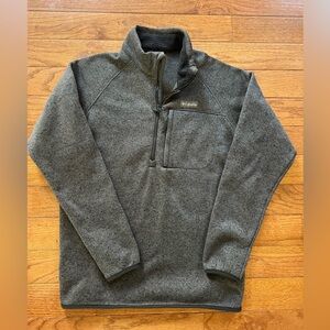 Columbia Charcoal Knit Quarter Zip Pullover with Pocket Cabincore Gorpcore